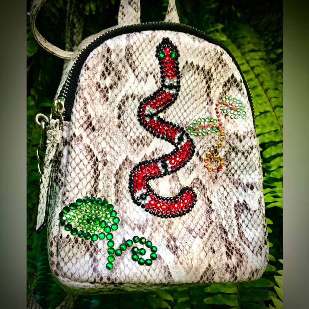 Mini Snakeskin Backpack